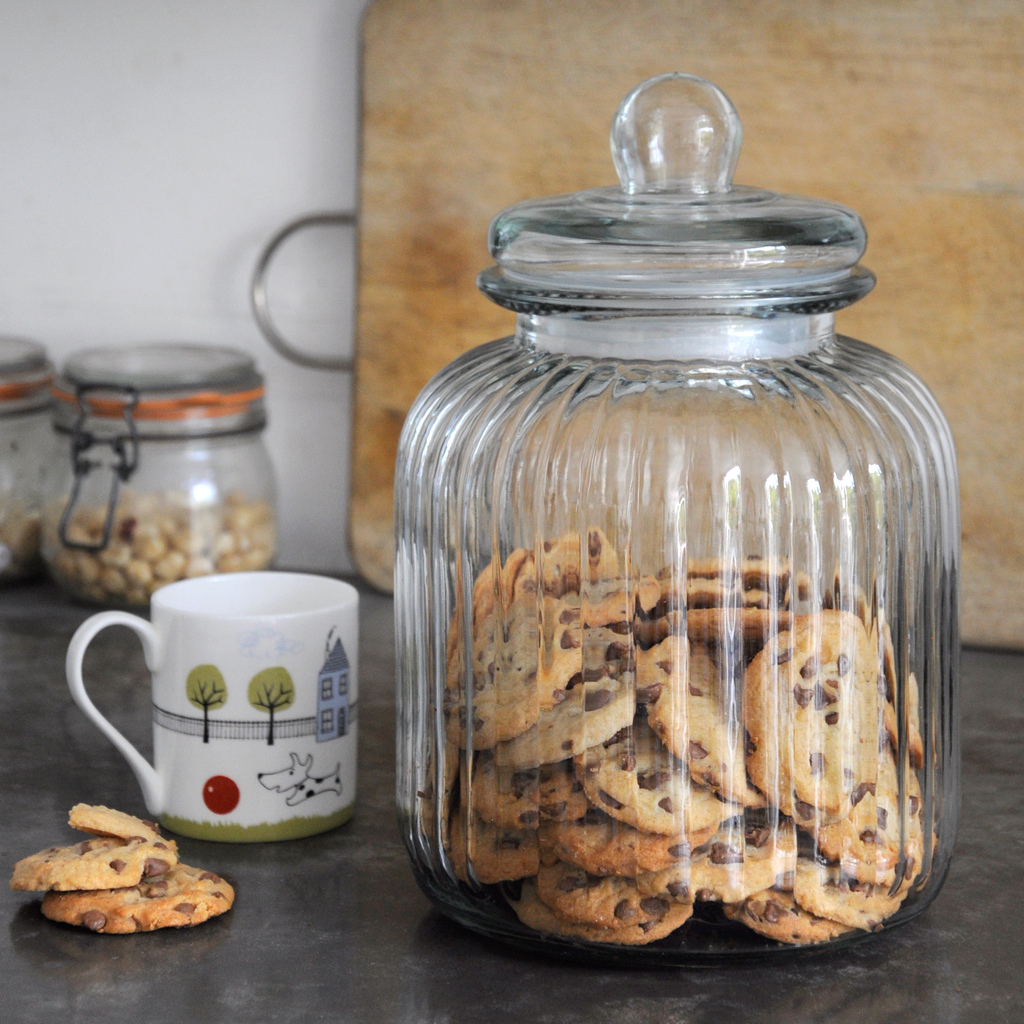 Ridged Glass Biscuit Jar Rex London